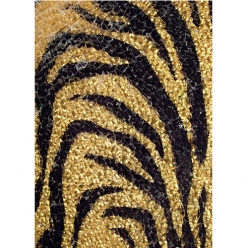 mosaique safety  glas zebre noir dore  plaque 15x20 cm