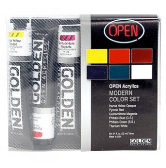 open set de 6 tubes 22 ml pigments modernes