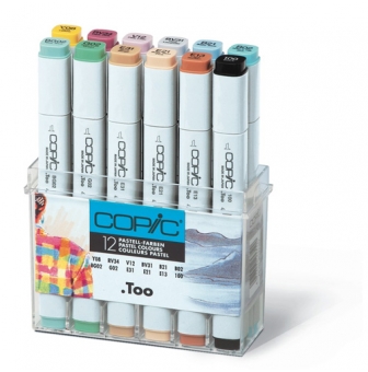 set copic marker  12 couleur pastel