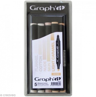 graph it set 5 marqueurs skin tones