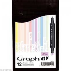 GRAPH'IT Set 12 marqueurs - Soft colors
