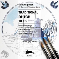 Bloc de 20 cartes à colorier 15x15 cm Bleu de Delft 