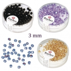 perle ronde facettee en verre 3 mm o 100 pieces