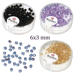 perle facettee en verre petite roue 6x3 mm 40 pieces