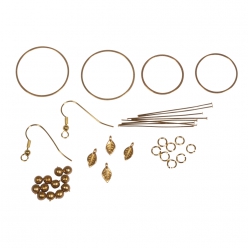 kit pendants d oreille feuille d or