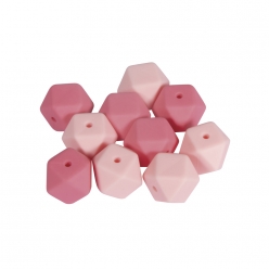 perles en silicone hexagone 14mm o