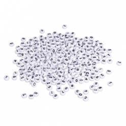 perles en plastique avec chiffre 6mm o