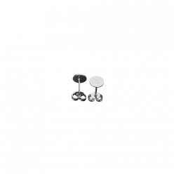 boucle d oreille avec plaque o 6mm 4 pieces platine