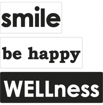 labels smile be happy wellness