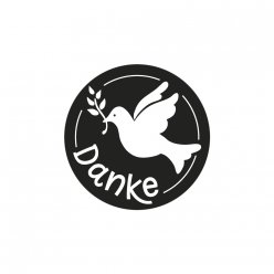 Fond de savon Empreinte Danke avec colombe 4,2 cm ø