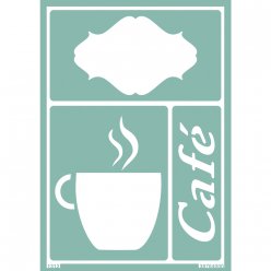 Pochoir souple A5 : Café