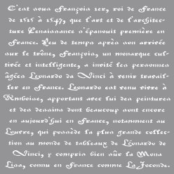 pochoir ecriture francaise 305x305 cm