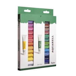 kit d artiste peintures aquarelles 24x12 ml