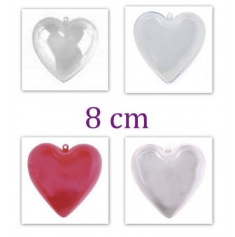 coeur en plastique separable 8 cm