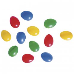 Oeufs en plastique Blanc ou multicolore 4,5 cm 12 pièces