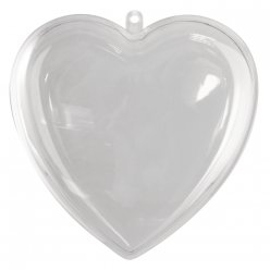 coeur en plastique en 2 parties 14 cm