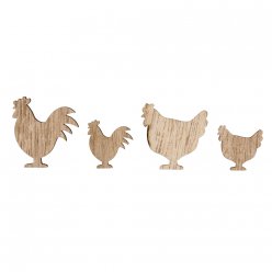 miniatures en bois poules