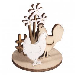 Miniature Pré de poules en bois à piquer