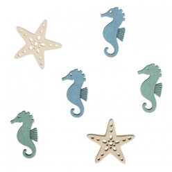 Miniatures Étoiles de mer+hippocampe 3 cm 