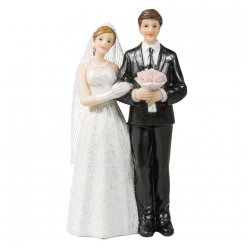 Jeunes mariés en polyrésine 6,2x3,8x11 cm 
