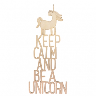 ecriture bois keep calm unicorn