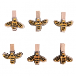 pinces en bois avec abeilles