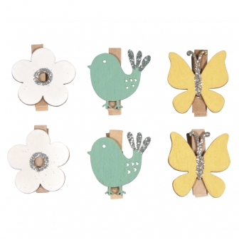 pinces en bois papillon oiseau