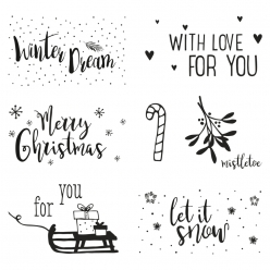 clear stamps  christmas greetings