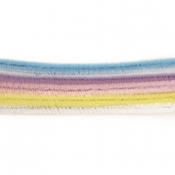 fil chenille 30 cm assort pastel 15 pieces