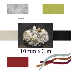 Cordon 10mm en laine avec coeur en jute (3m)
