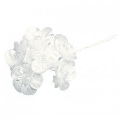 bouquet de fleurs en satin organdi avec perle