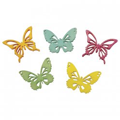 miniatures en bois papillons 5 couleurs