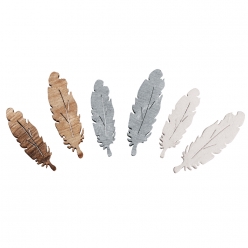 miniat en bois plumes 35 cm 15 pieces