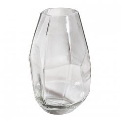 vase en verre facettee 10x10x18 cm