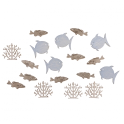 miniatures en bois poissons corail 2 cm