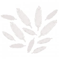 plumes en bois blanches 47 cm
