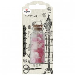 Boutons couture 72 pièces rose layette
