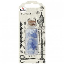 boutons couture 72 pieces bleu layette