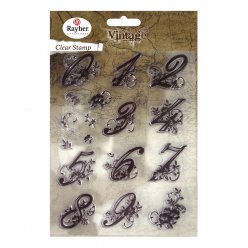 clear stamps  vintage chiffres 0  9