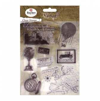 clear stamps  vintage voyage ds le temps
