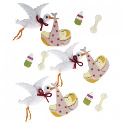 sticker decoratif bebe cigogne