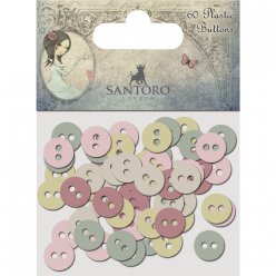 Plastic Buttons Santoro Mirabelle3 (60 pièces)