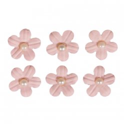 sticker decoratif fleurs papier avec demi perle