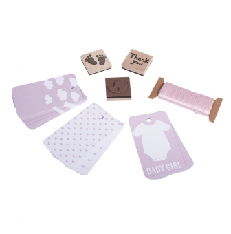 kit etiquettes pour cadeaux bebe bleu ou rose