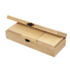 boites en bois 2x12x7 cm avec 3 boites a 10x10x6 cm