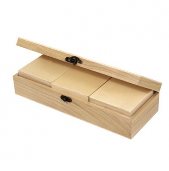 boites en bois 2x12x7 cm avec 3 boites a 10x10x6 cm