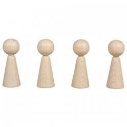 Cône pour figurines en bois brut 60mm 4 pièces