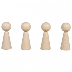 cone pour figurines en bois brut 60mm 4 pieces