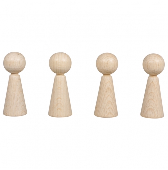 cone pour figurines en bois brut 60mm 4 pieces
