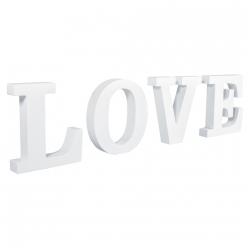 mot love en lettres de 11 cm blanc